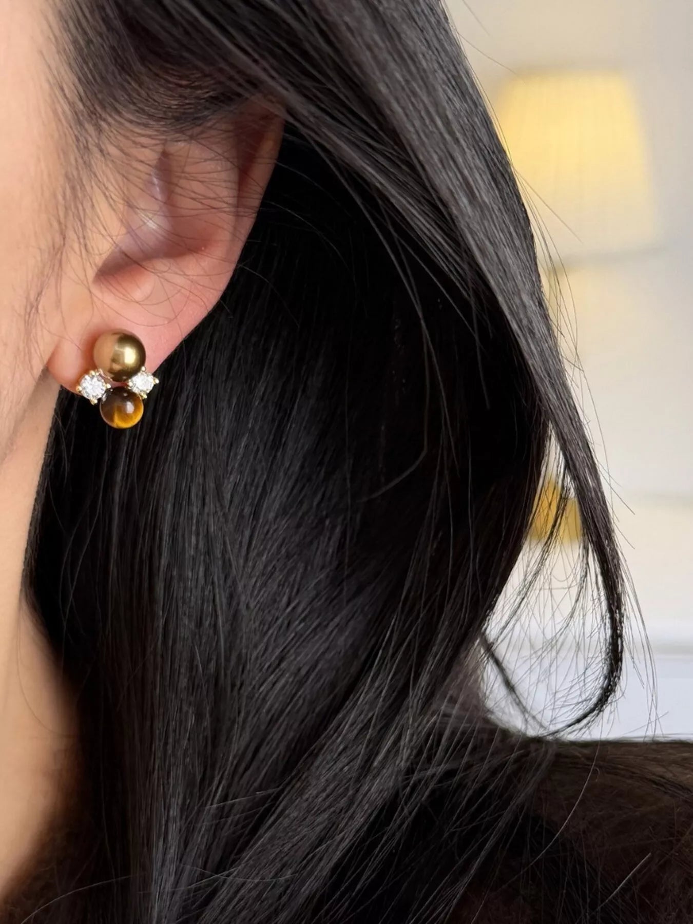 Trendsi Tiger Eye Stud Earrings -