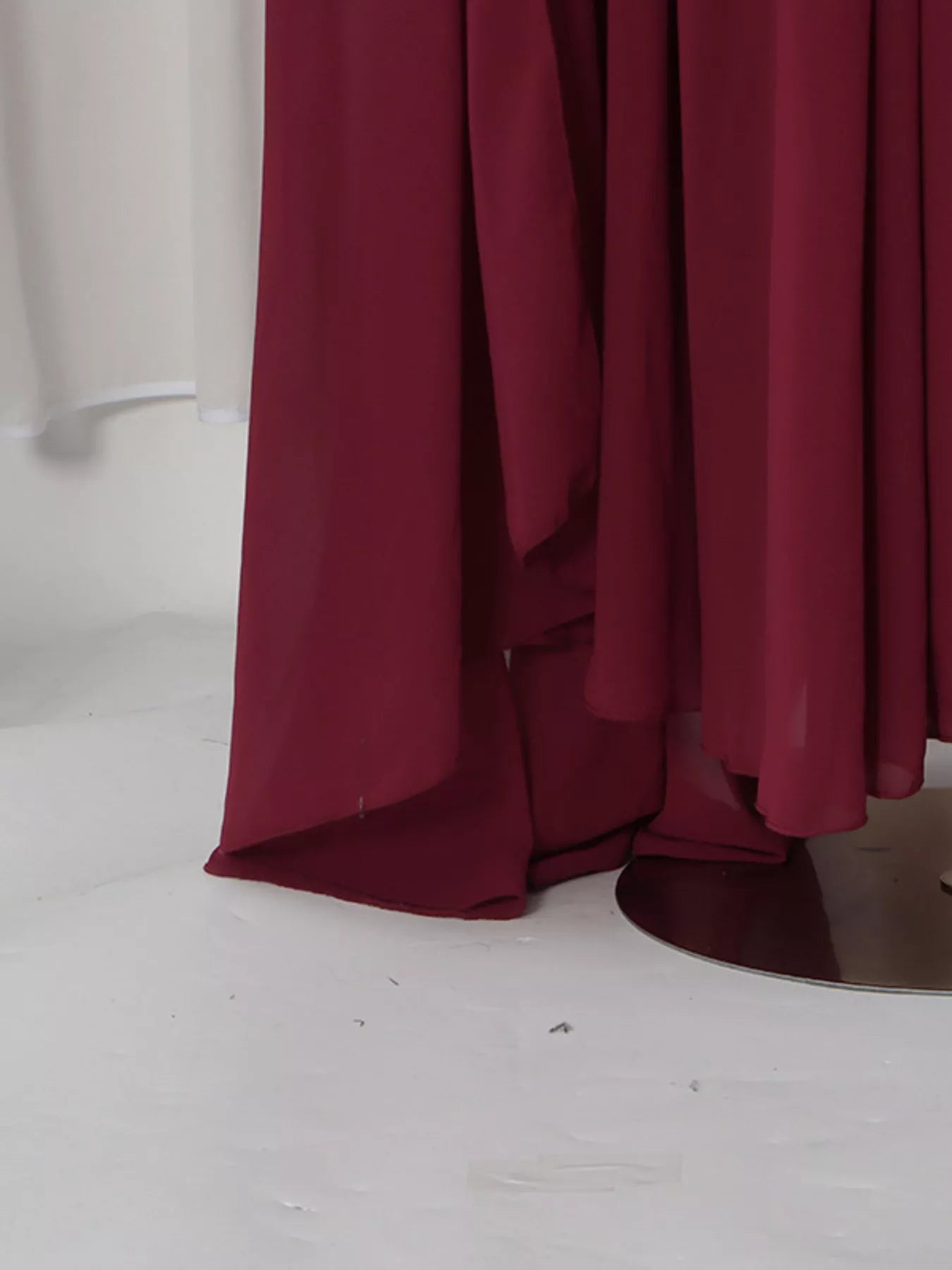 Trendsi Ruched Halter Neck Cape Maxi Dress -