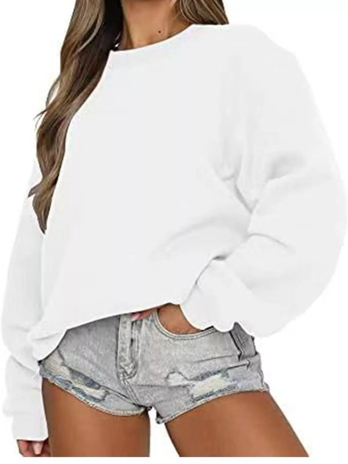 Pullover sweatshirt, white front