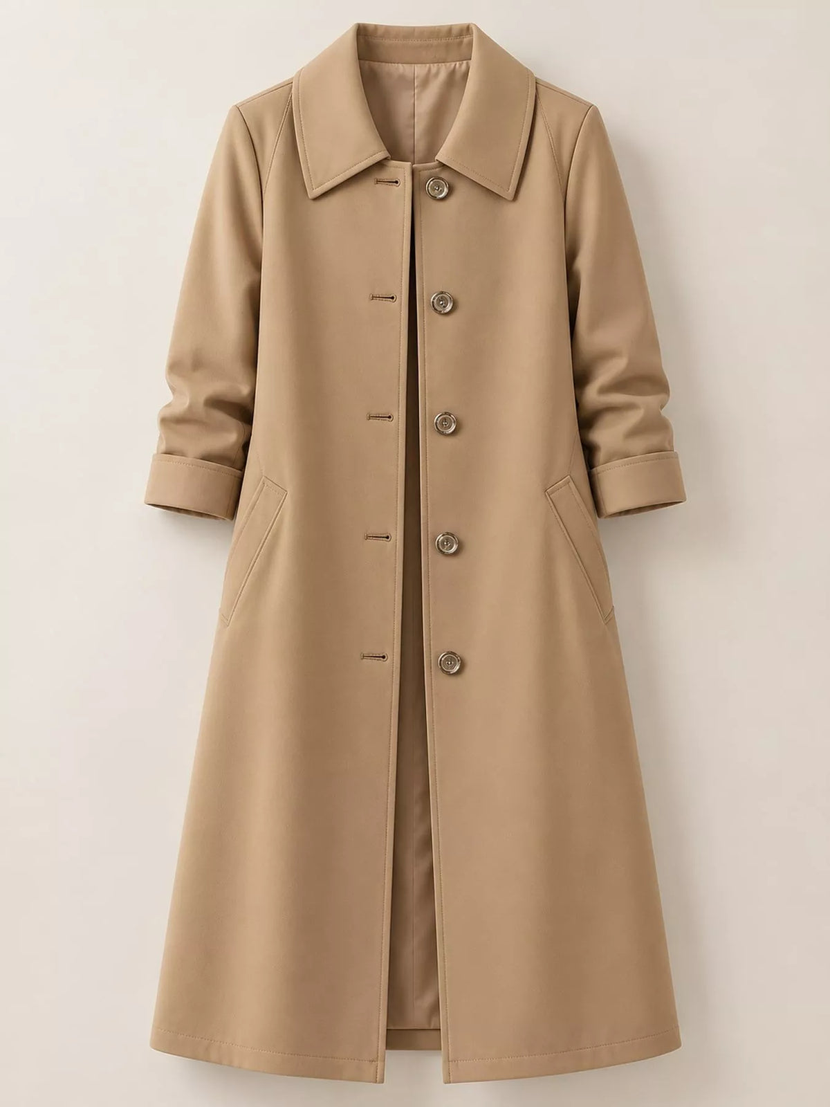 Button-Up Longline Coat — garment front