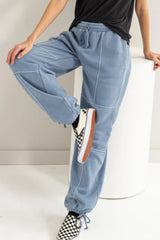 Trendsi HYFVE Stitched Design Drawstring Sweatpants -
