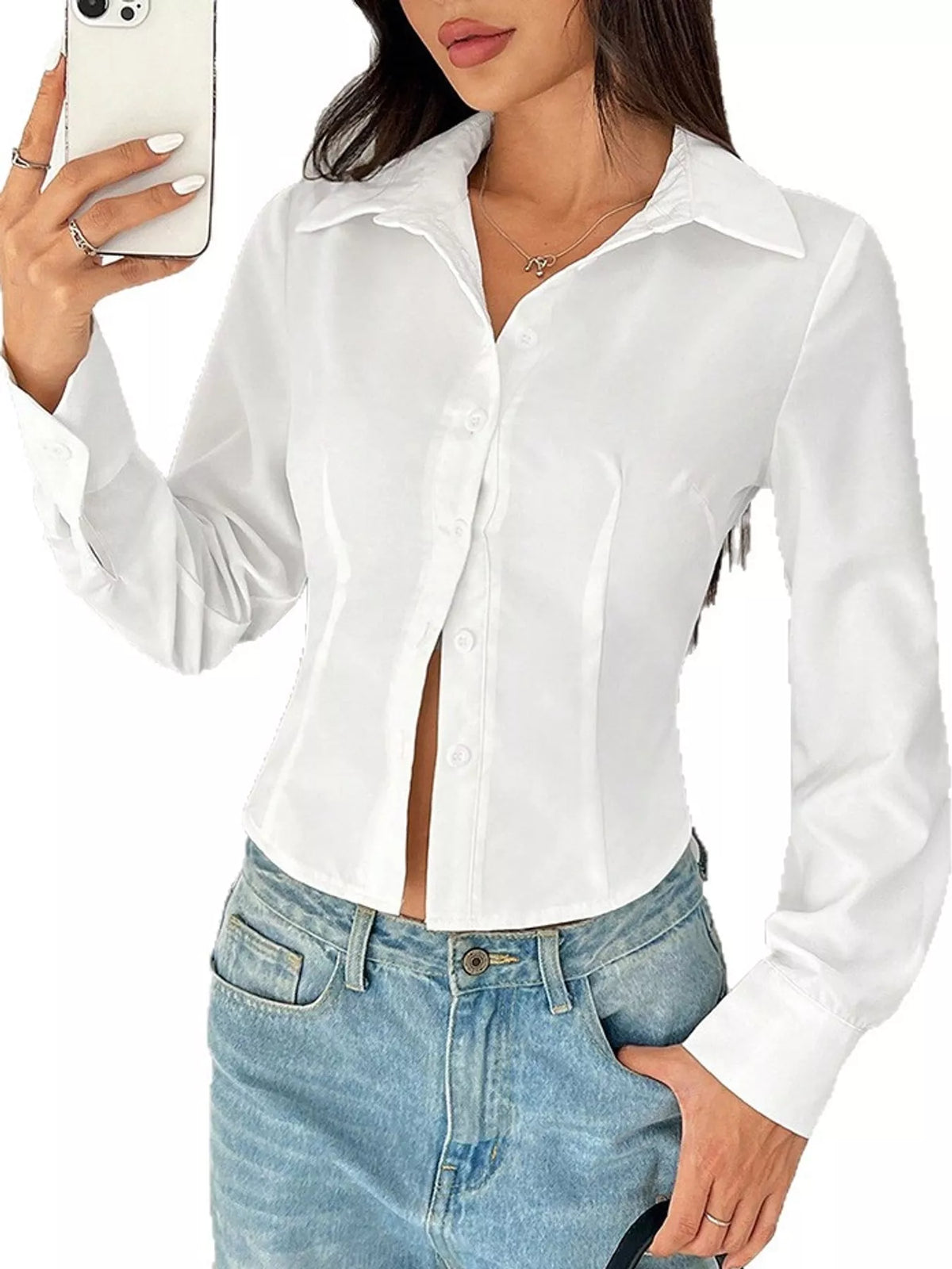 Slim-Fit Button-Down Shirt — front view