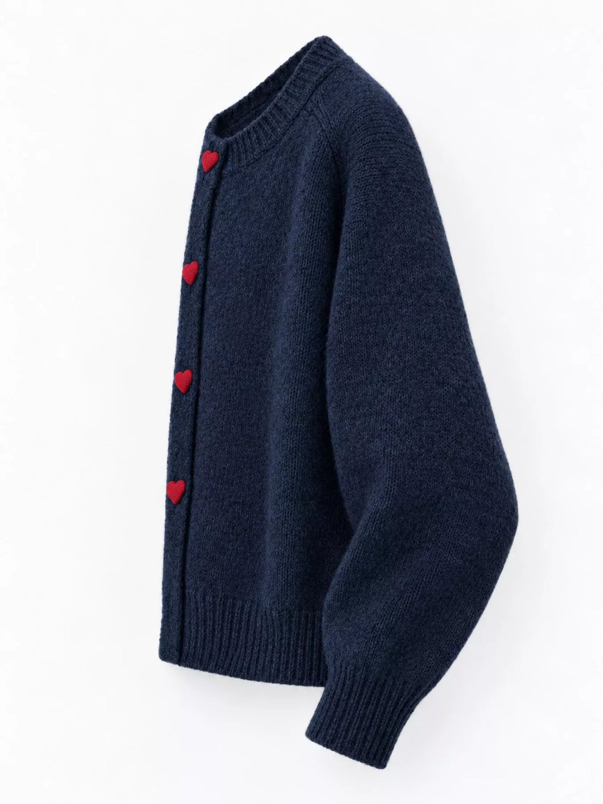 Heart Buttons Knit Cardigan — side view