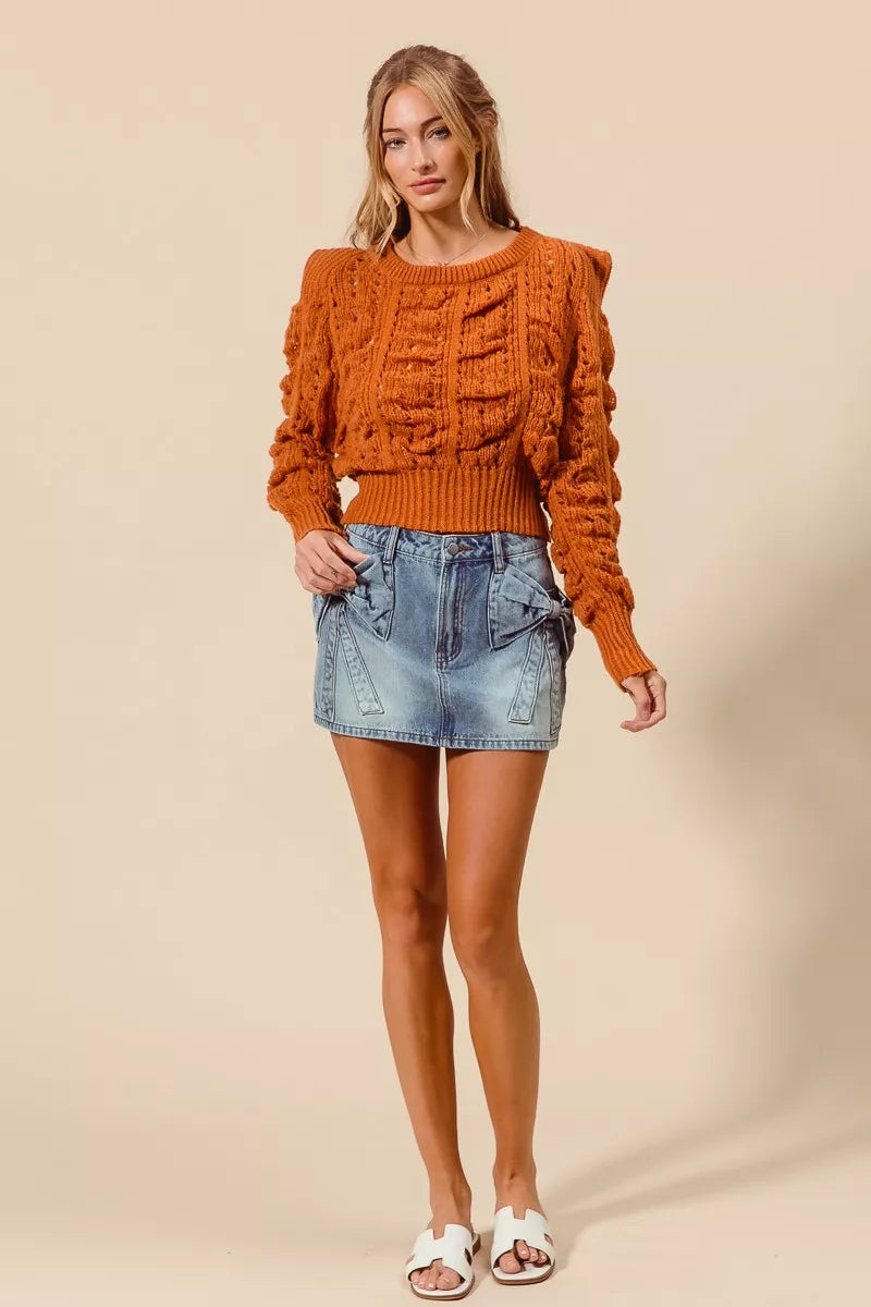 Women's Denim Mini Skirt A-Line High Waist Bow Knot Pockets — product view 7