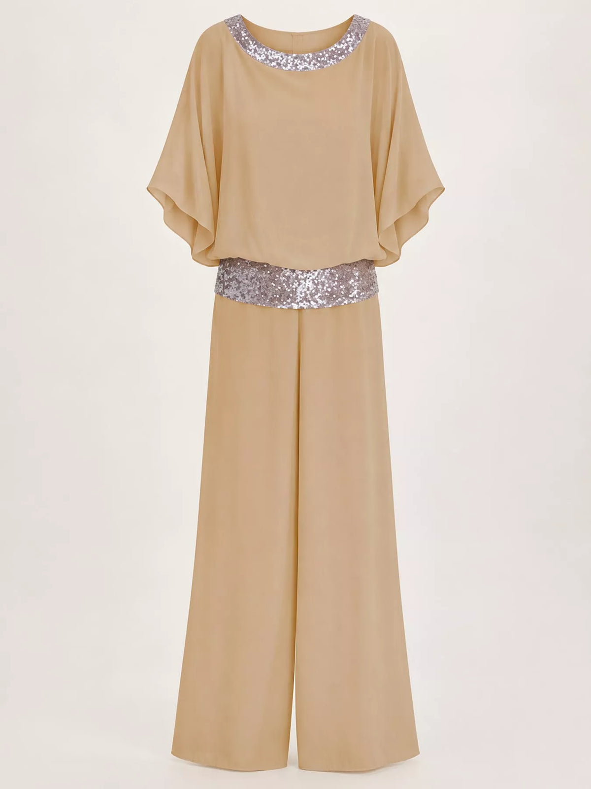 Chiffon Top and Wide-Leg Pants Set — garment front