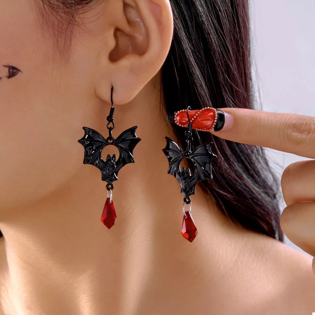 Trendsi Gothic Bat Drop Earrings -