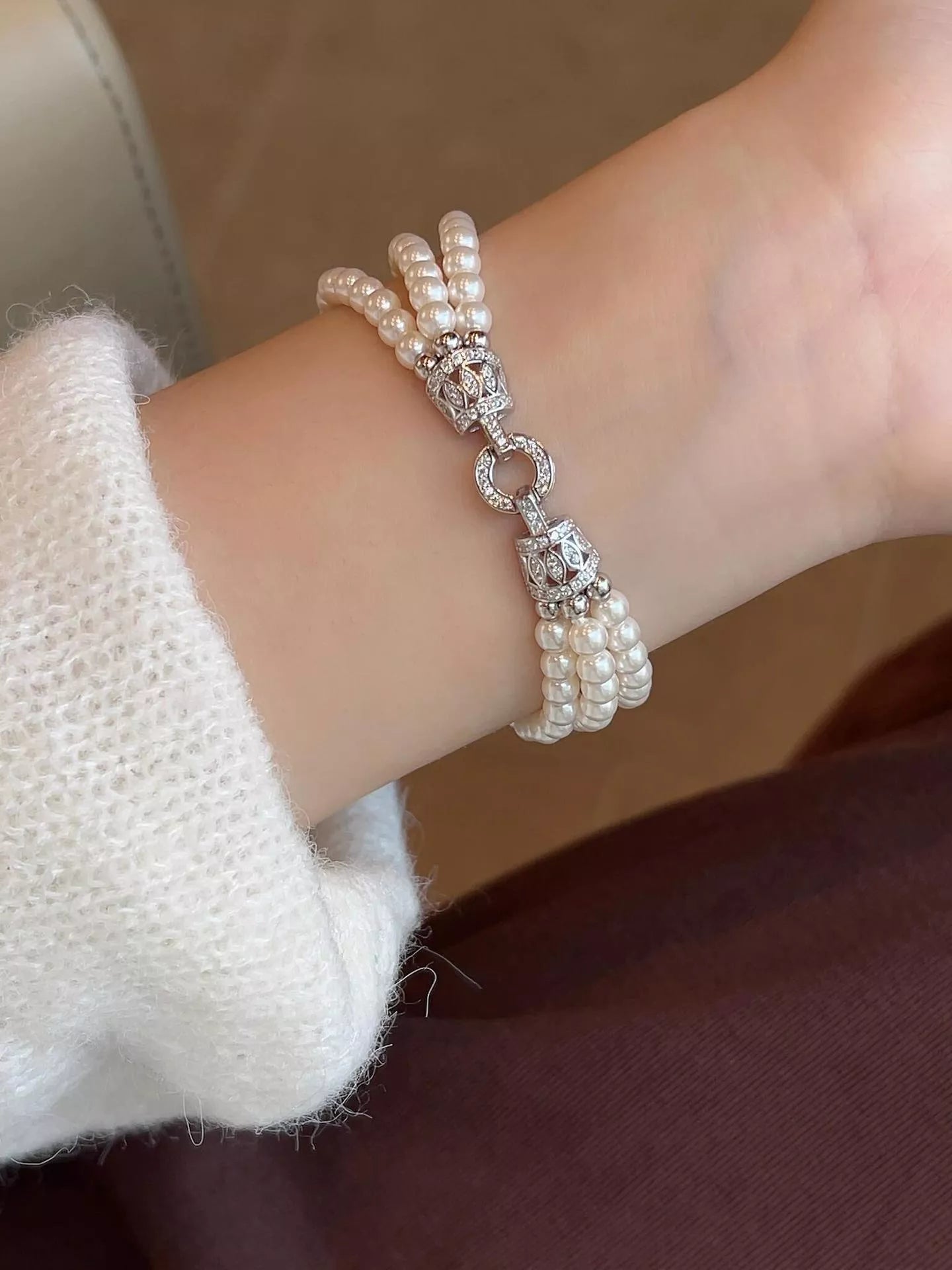 Trendsi Three Layers Pearl Bracelet -
