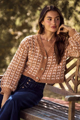 Trendsi SO ME Soft Chenille Yarn Textur Button Sweater Cardigan -
