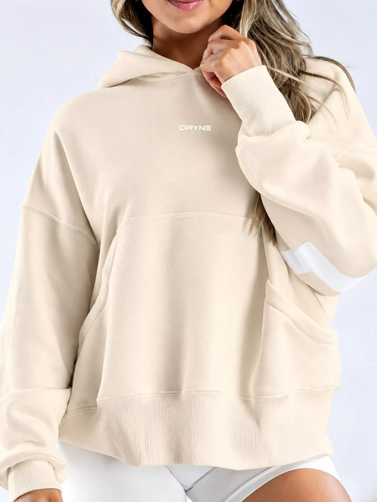 Letter-Back Kangaroo Pocket Hoodie — front view