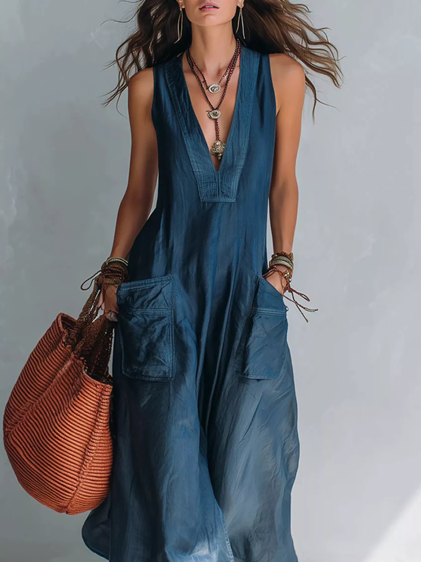 Trendsi Full Size V-Neck Sleeveless Wide-Leg Jumpsuit Plus Size -