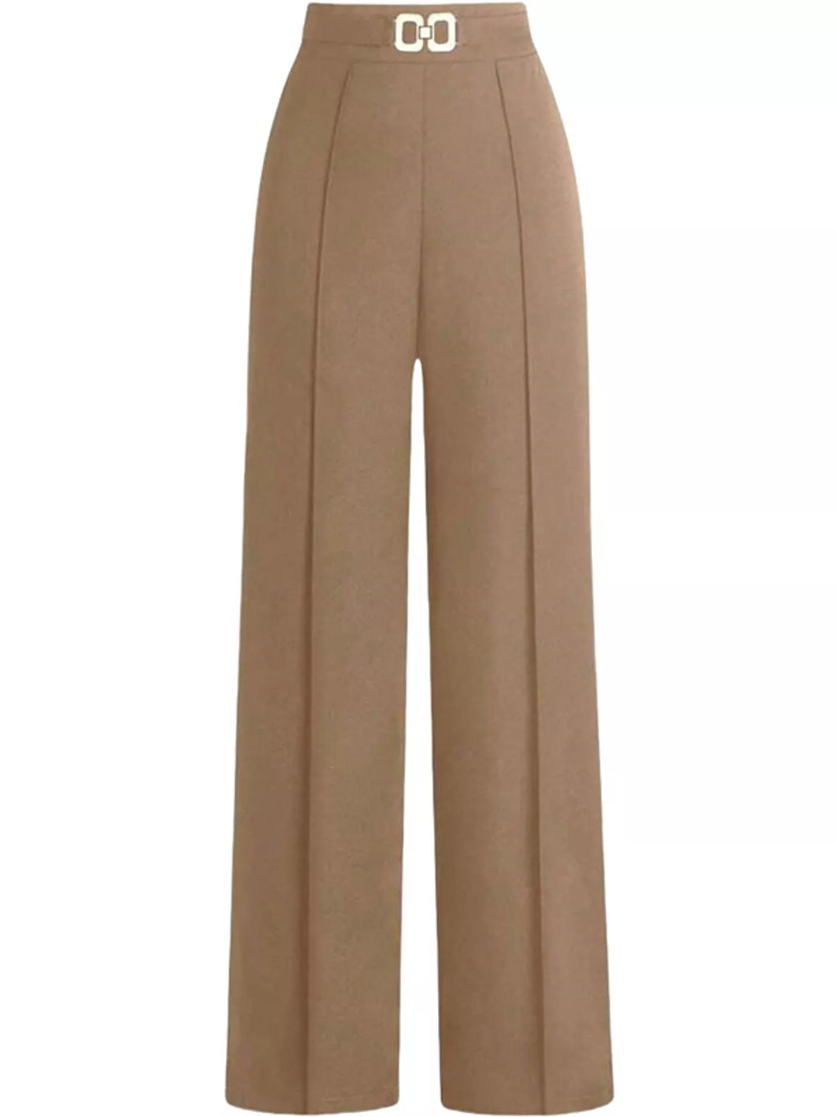 Wide-leg pants, tan front
