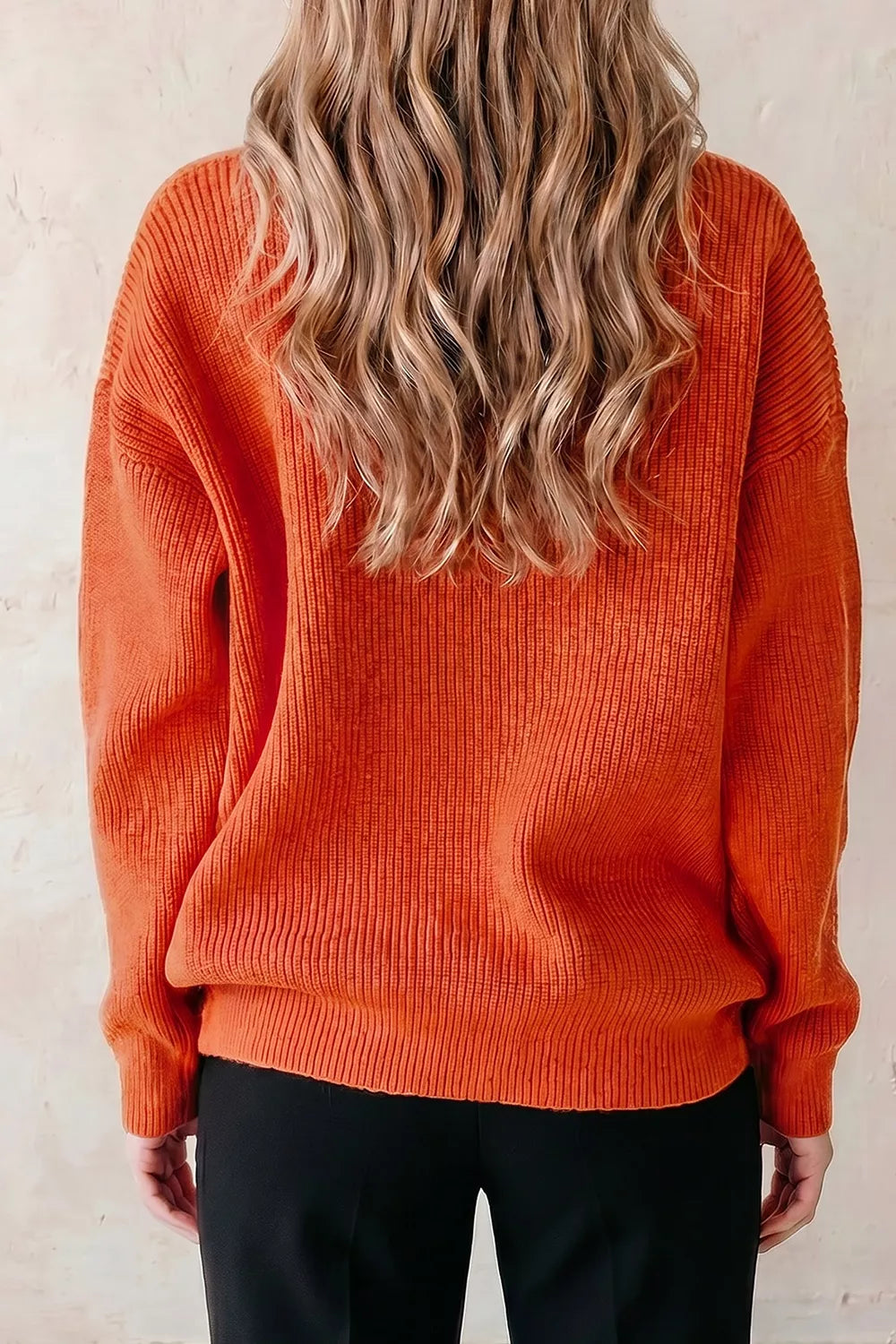 Trendsi Drop Shoulder Long Sleeve Round Neck Halloween Sweater -