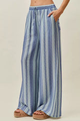 Trendsi SO ME Stripe Wide Leg Pull On Pants -