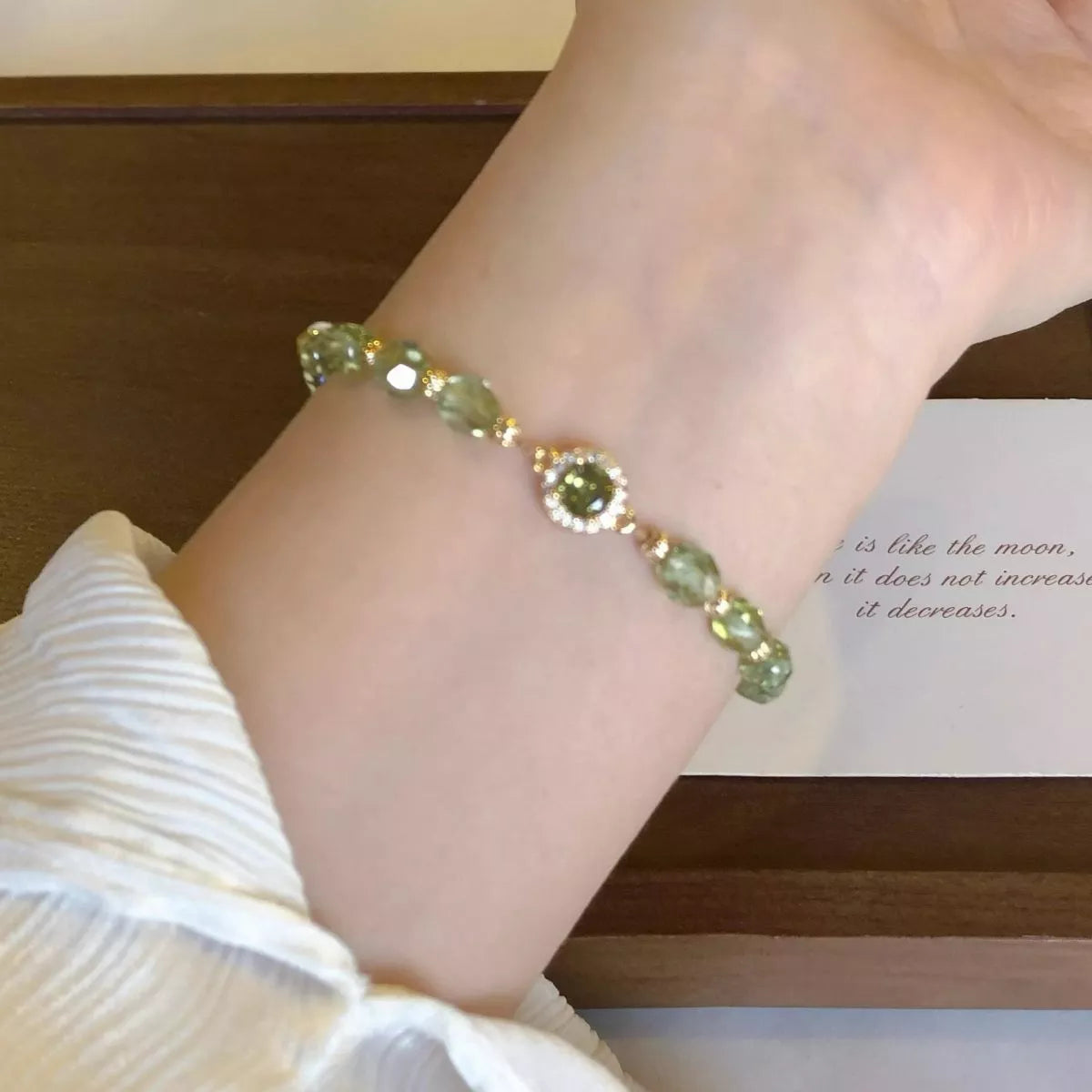 Trendsi 18K Gold-Plated Zircon Bead Bracelet -