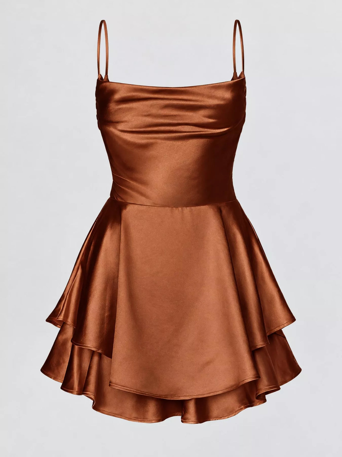 Cowl neck spaghetti-strap mini dress, product view