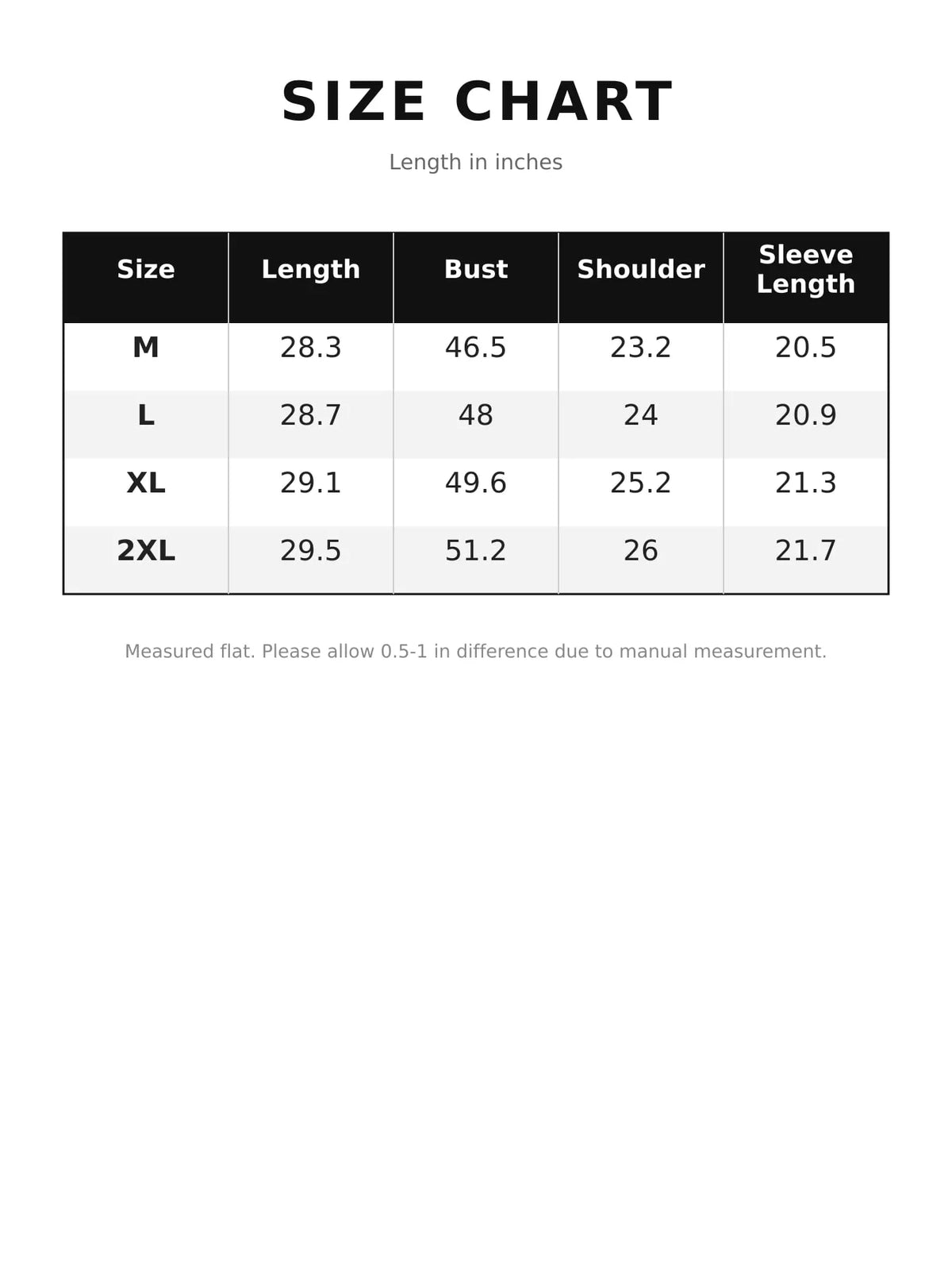 Size chart for women's layered look dropped shoulder hoodie