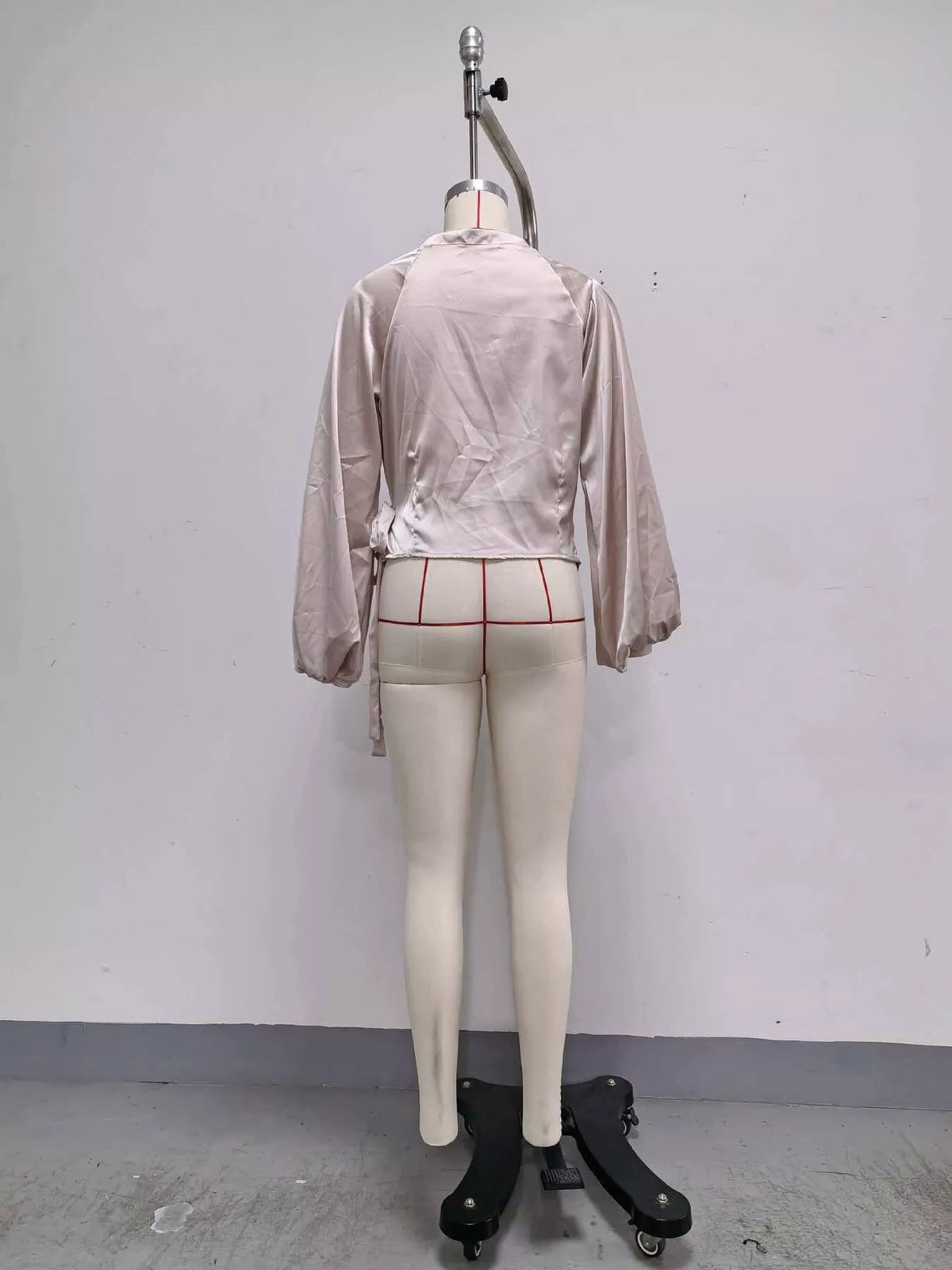 Satin blouse, champagne mannequin back
