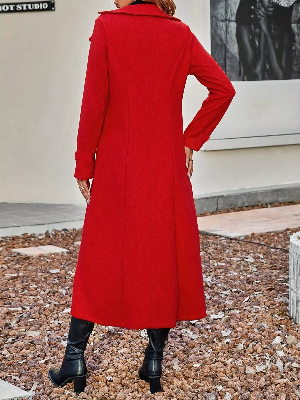 Trendsi Double-Breasted Longline Coat -