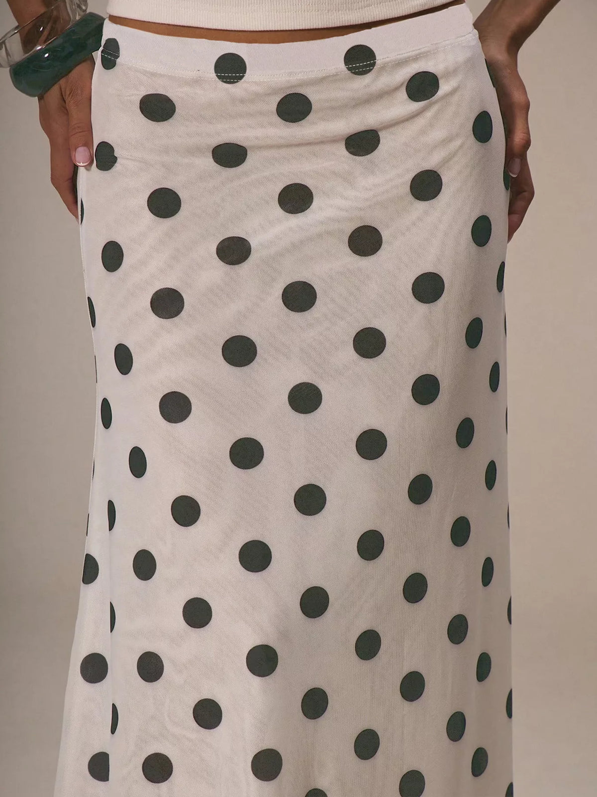 Trendsi Polka Dot Midi Skirt -
