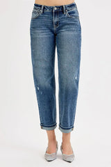 Trendsi RISEN Full Size Low Rise Crop Boyfriend Jeans Plus Size -