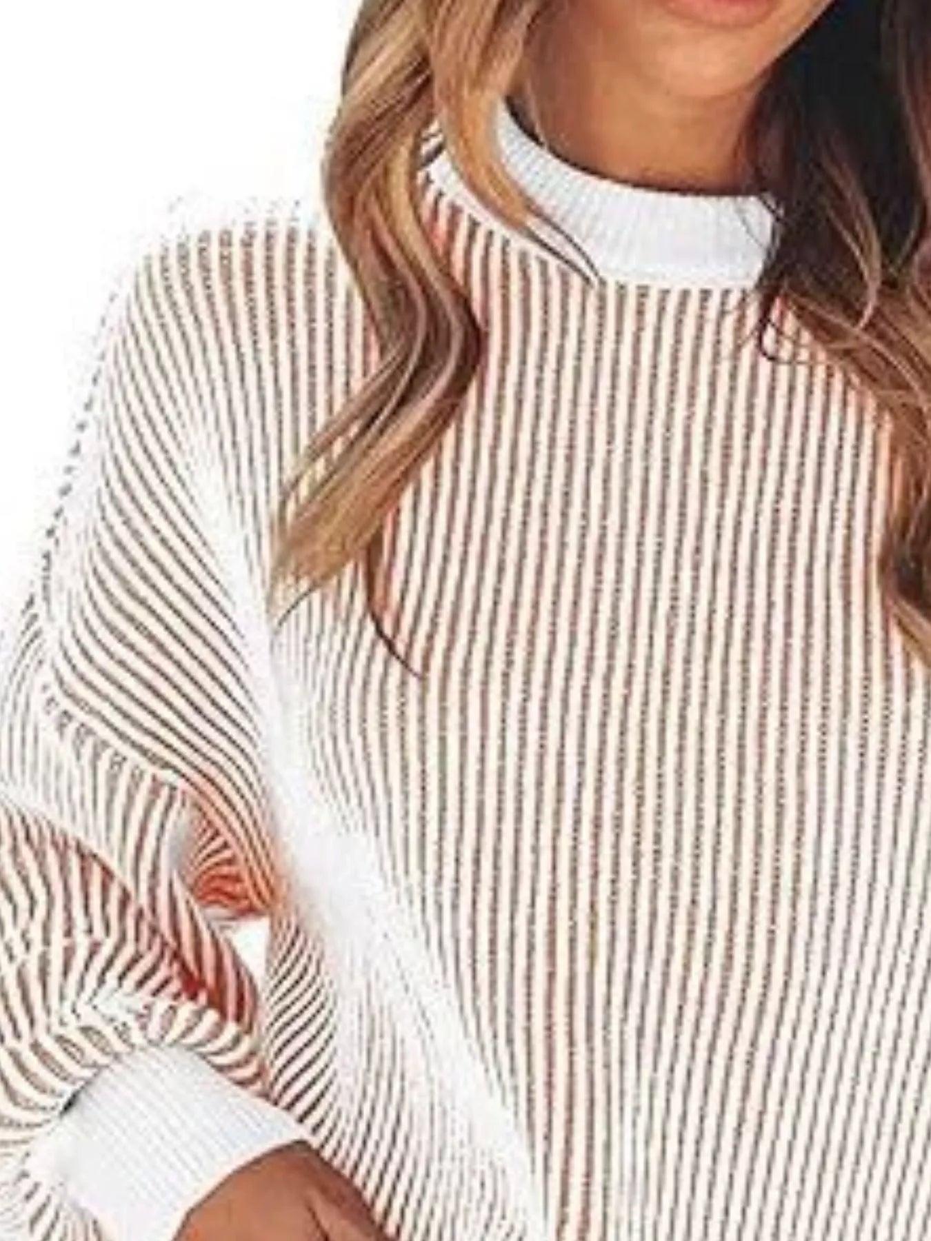 Trendsi Stripe Dropped Shoulder Sweater -