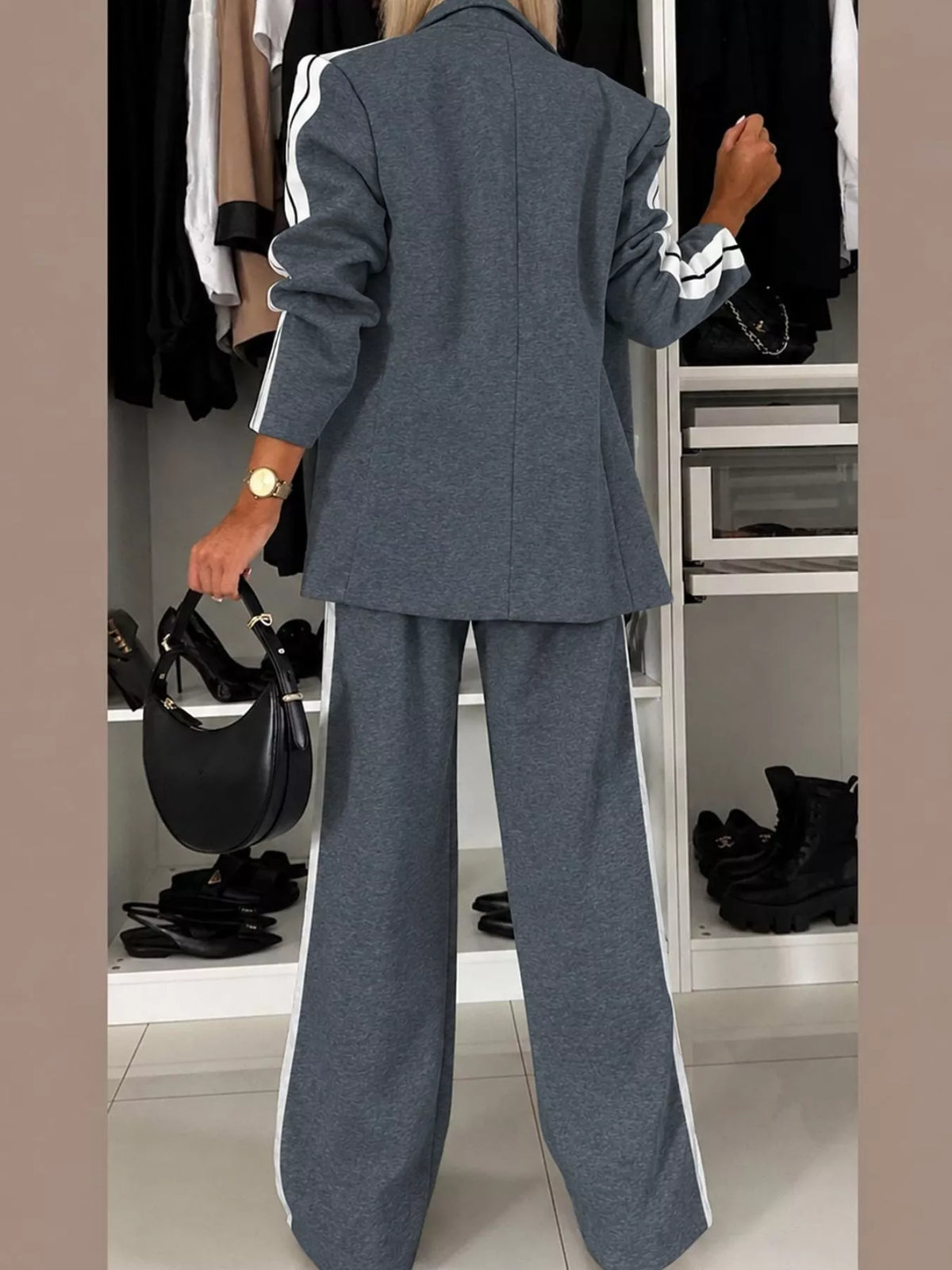 Set with Side Stripe Detail — back view