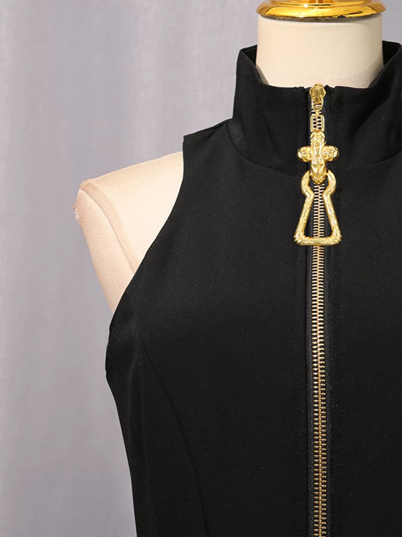 Trendsi Zip Up Sleeveless Mini Dress -