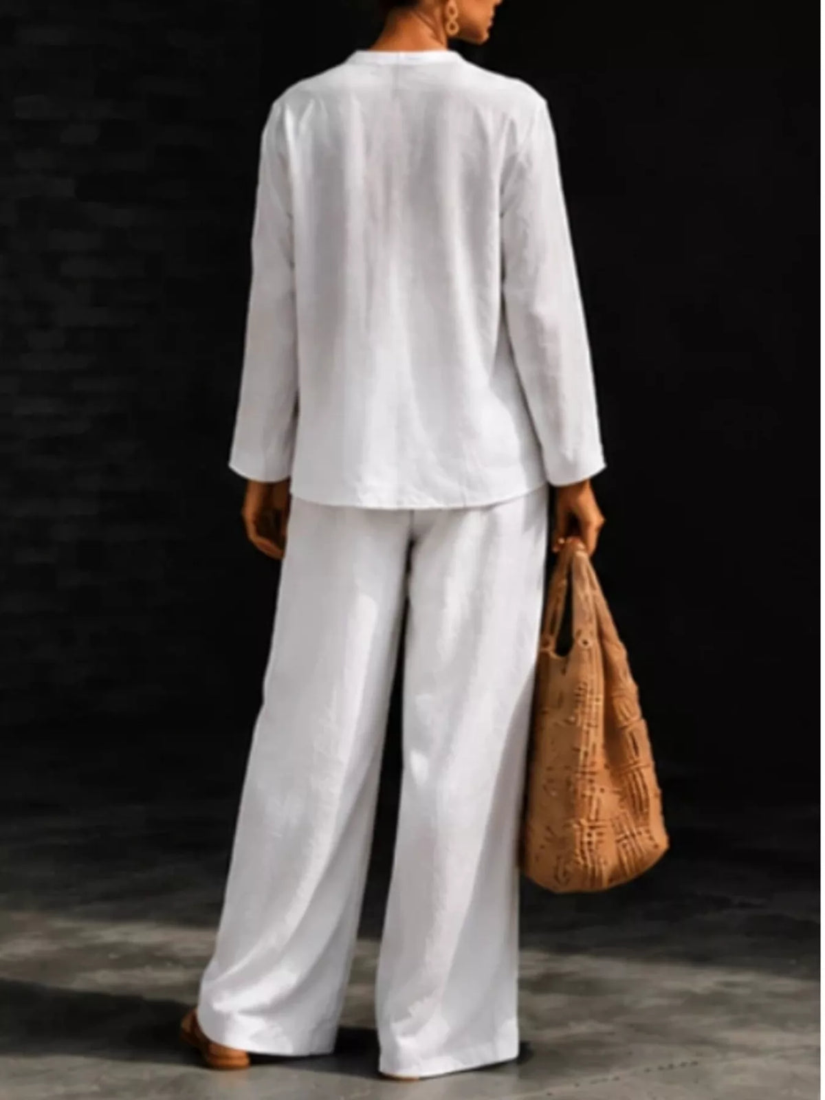 Trendsi Notched Long Sleeve Top and Pants Set -