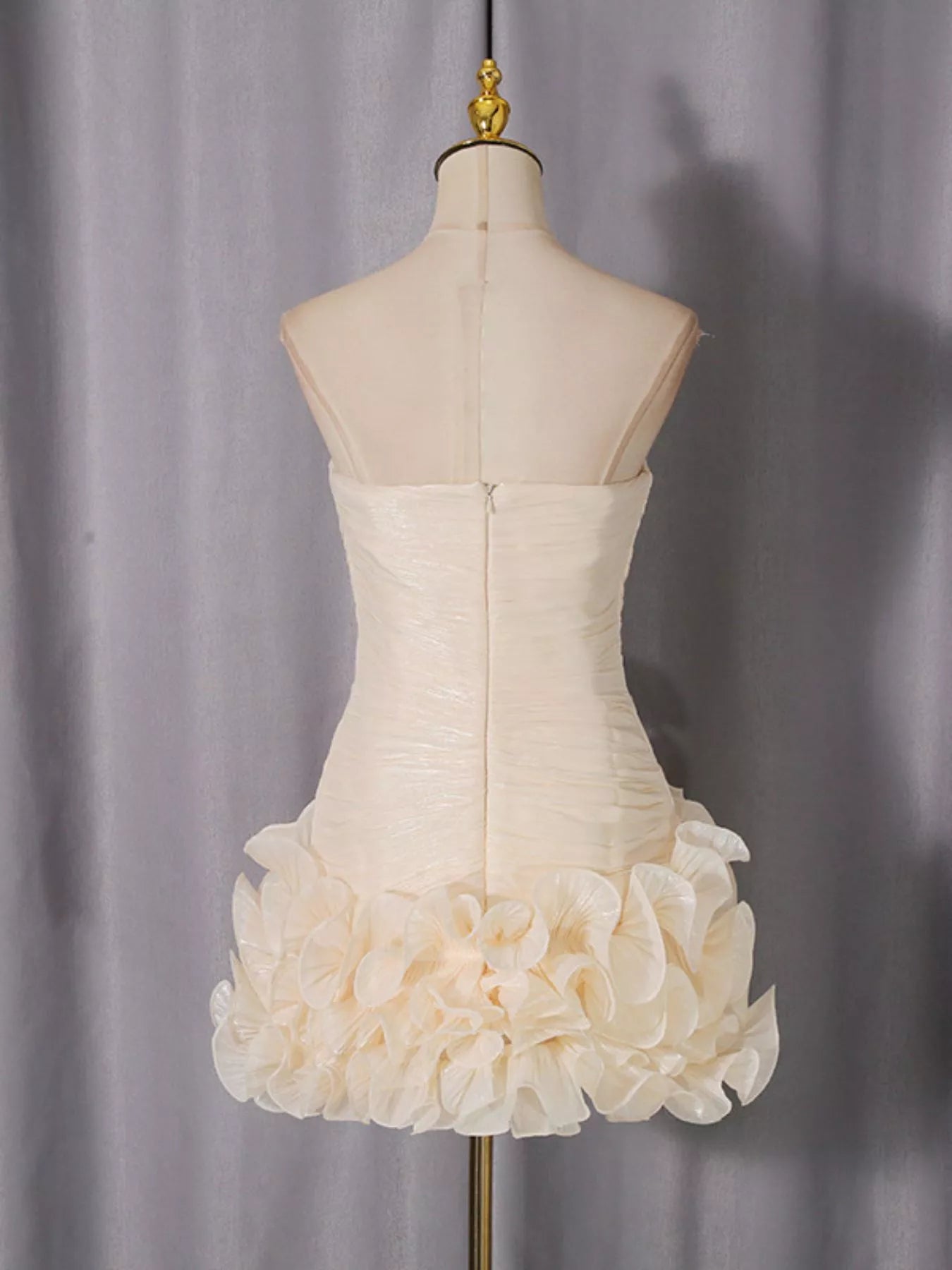 Trendsi Strapless Ruffle Ruched Mini Dress -