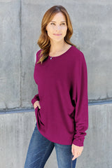 Trendsi Double Take Full Size Round Neck Long Sleeve T-Shirt -