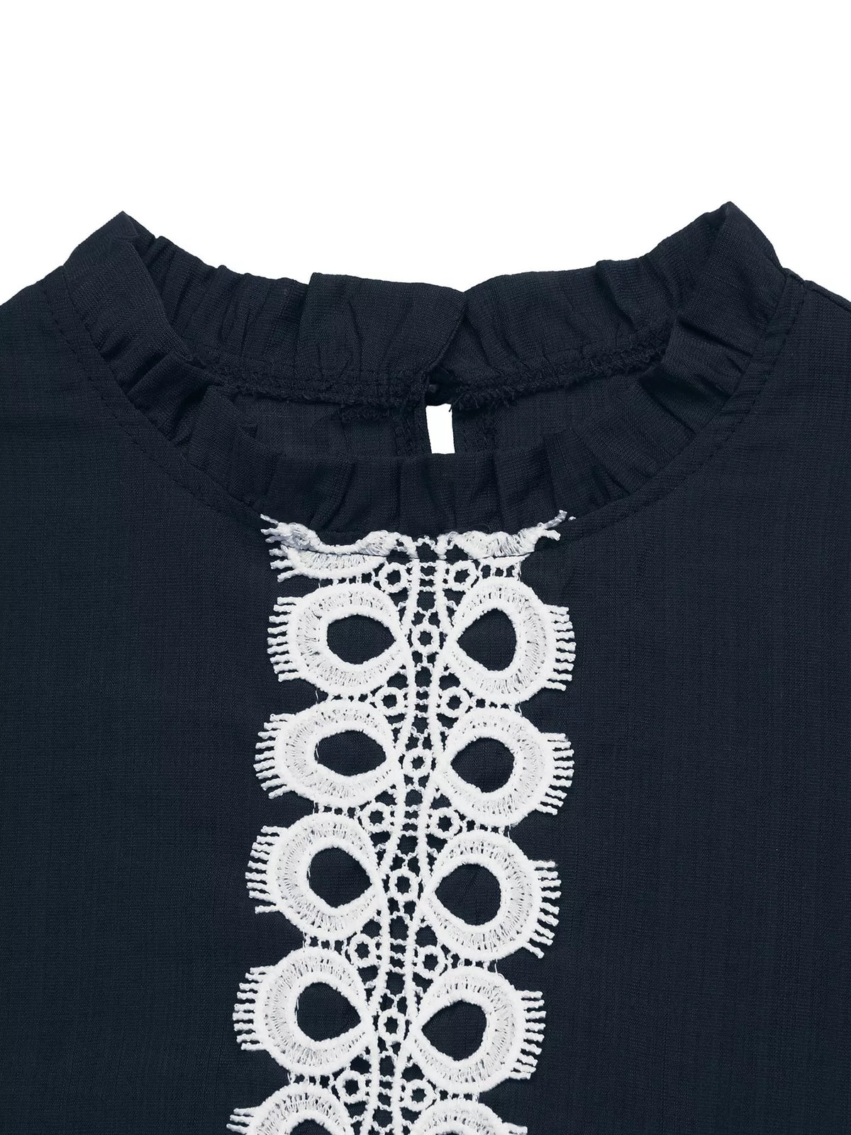 Trendsi Lace Trim Long Sleeves Blouse -