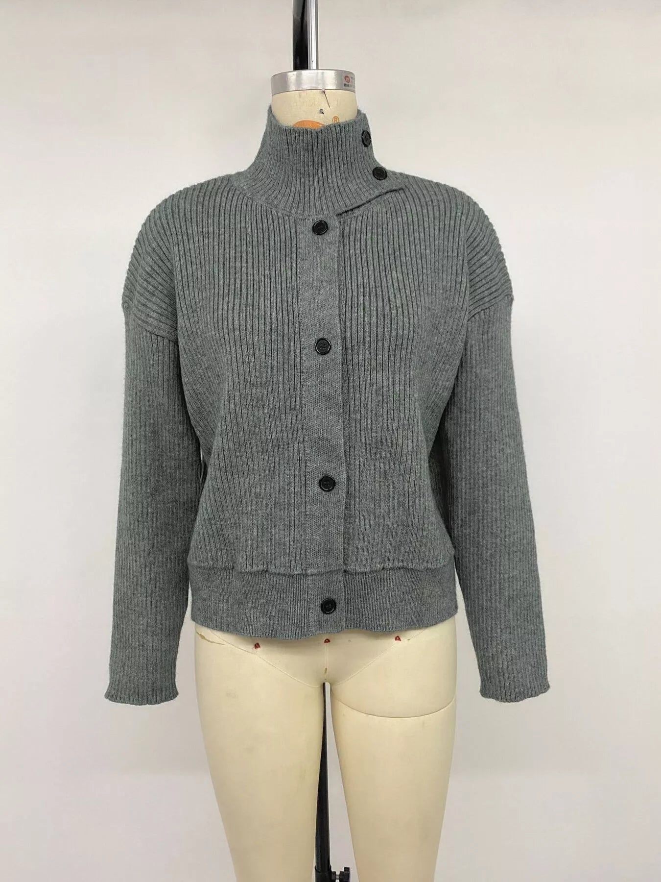 Trendsi Turtleneck Button-Down Cardigan -