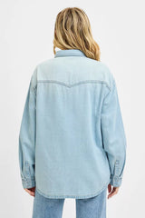 Trendsi RISEN Western Yoke Style Relaxed Fit Denim Shirts -