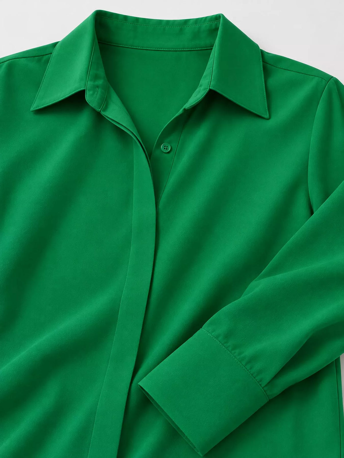 Button-up shirt, green detail collage