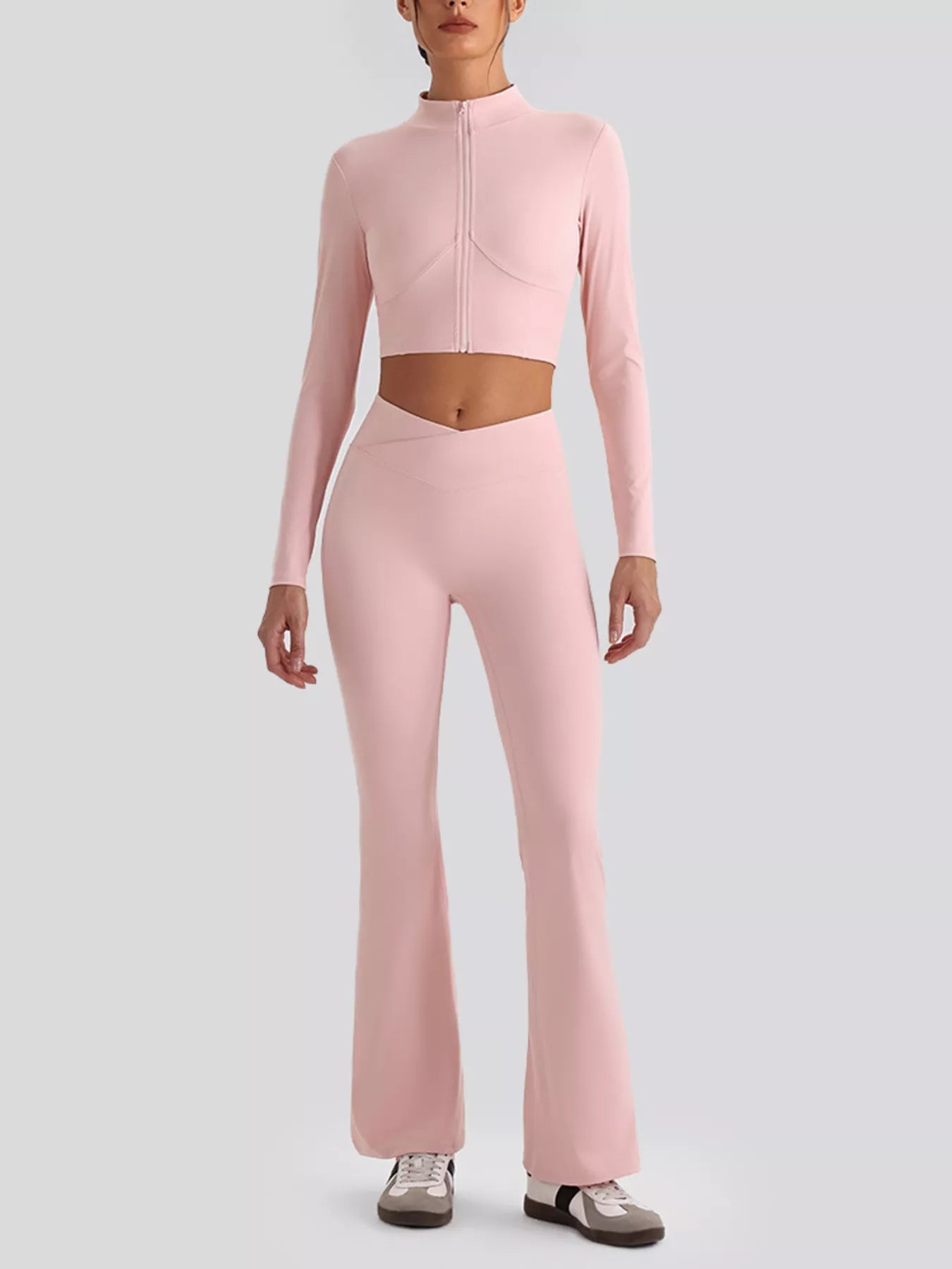 Trendsi Seamless Criss-Cross V-Neck Tank and Leggings Active Set -