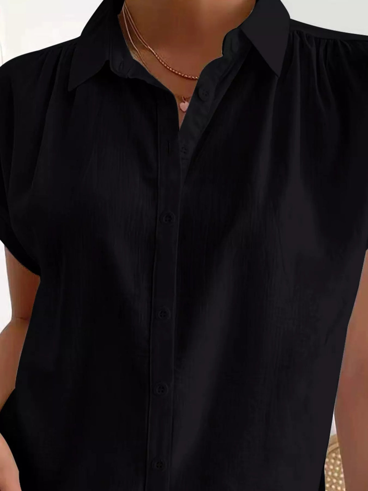 Trendsi Button-Down Short Sleeve Shirt -