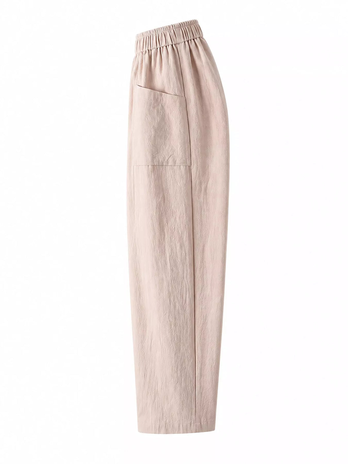 Linen-blend harem pants, beige side