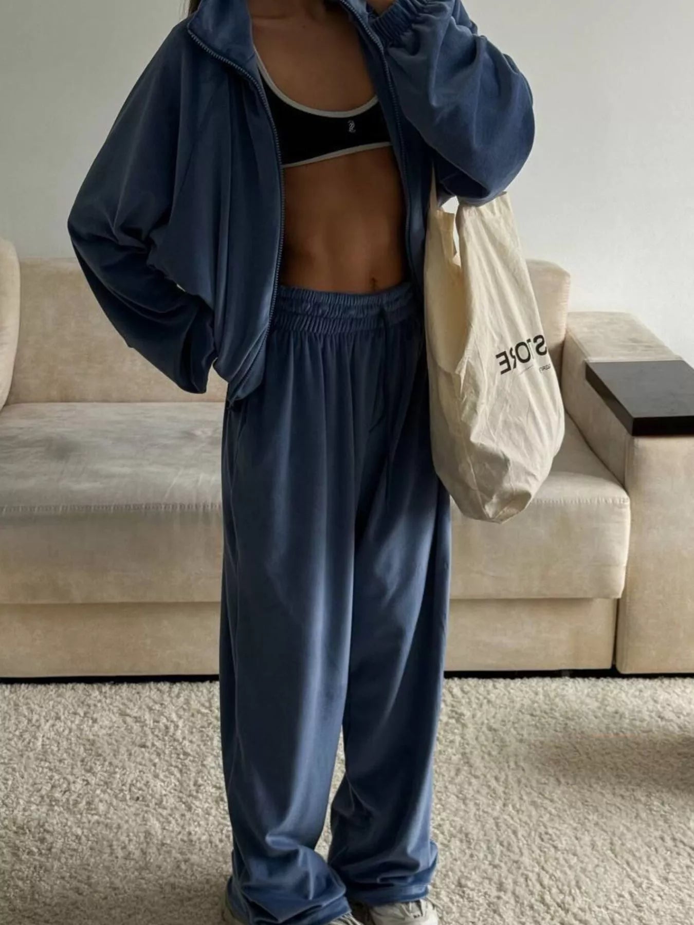Trendsi Zip-Up Hoodie and Joggers Set -