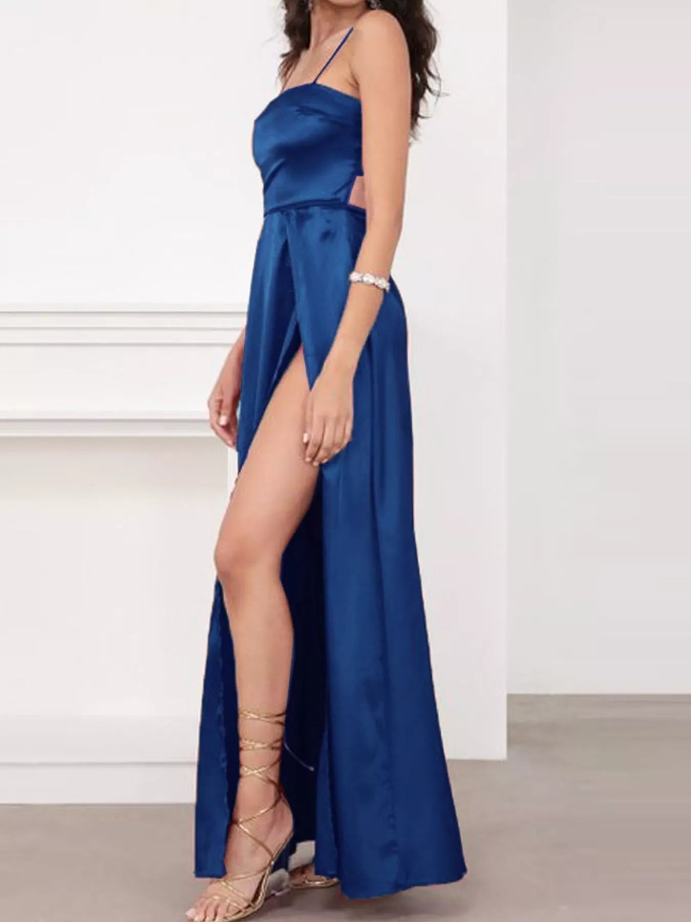 Trendsi Spaghetti Strap High-Slit Maxi Dress -