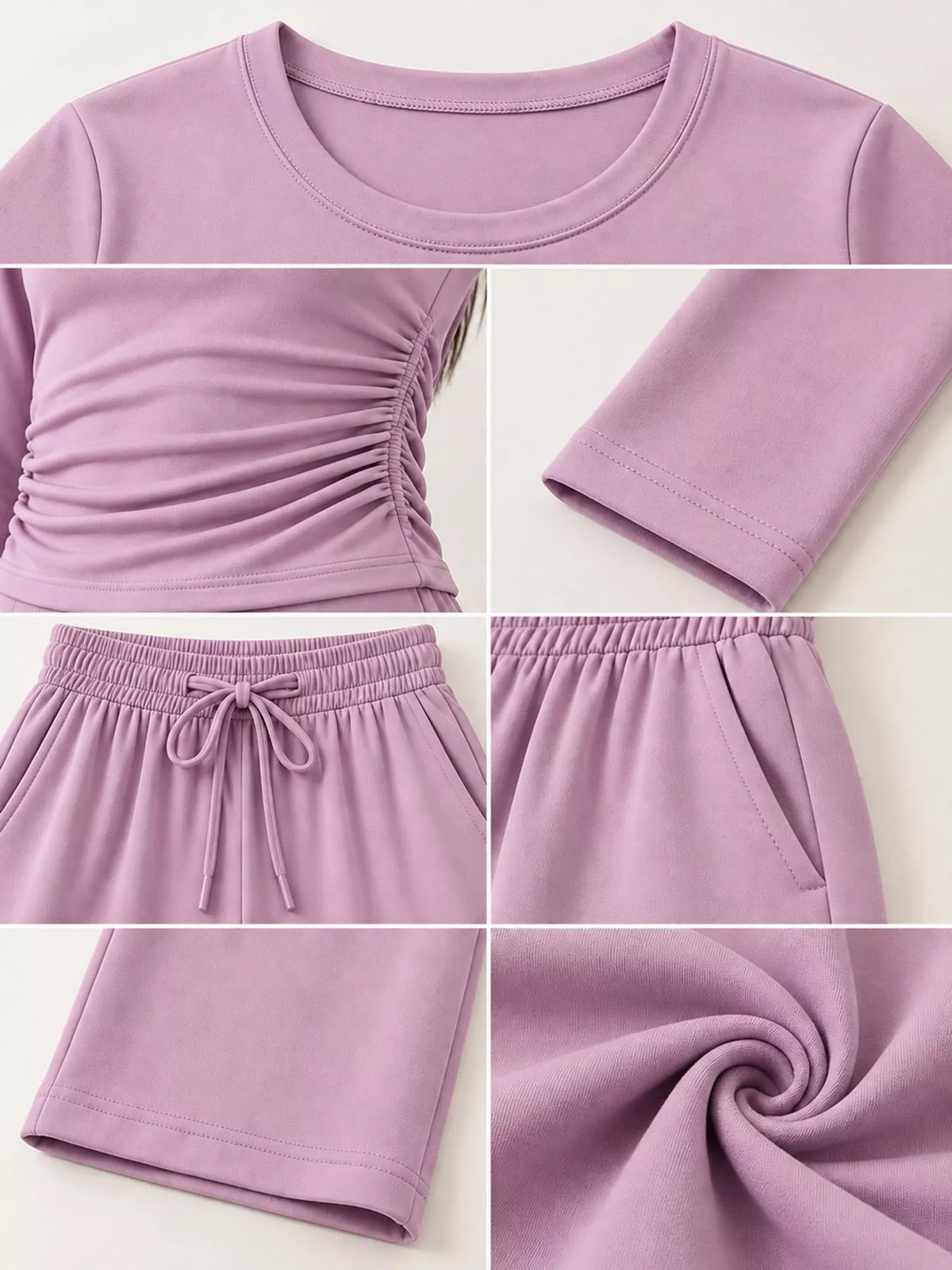 Wide-leg top and pants set, garment detail