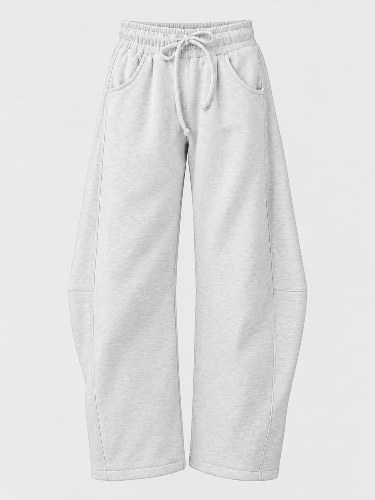 Wide-Leg Active Pants with Drawstring — garment front