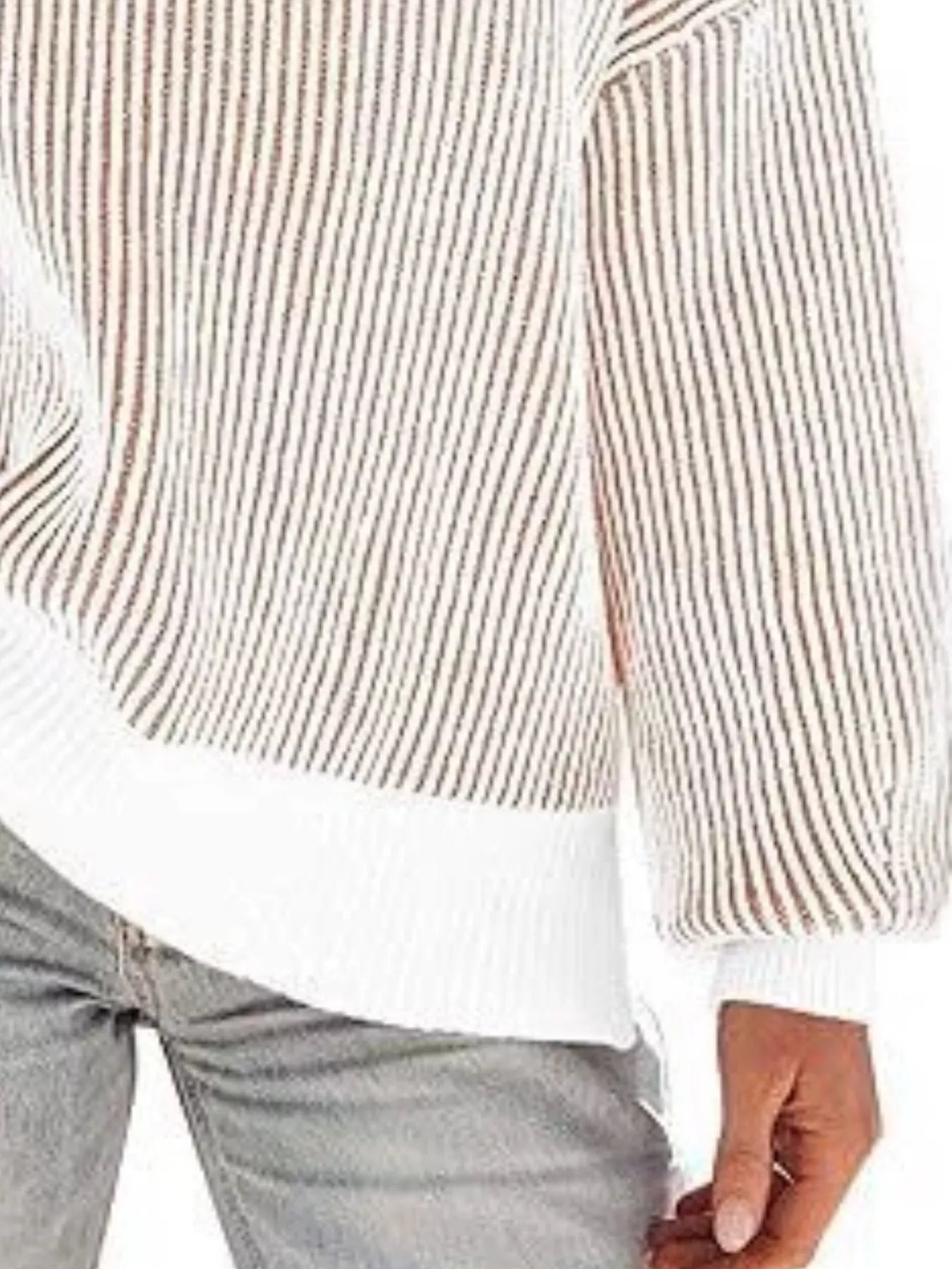 Trendsi Stripe Dropped Shoulder Sweater -