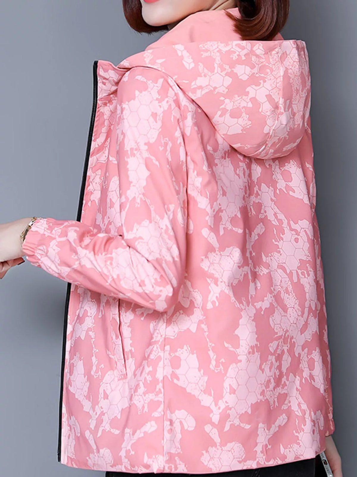 Zip-Up Hooded Jacket — back view