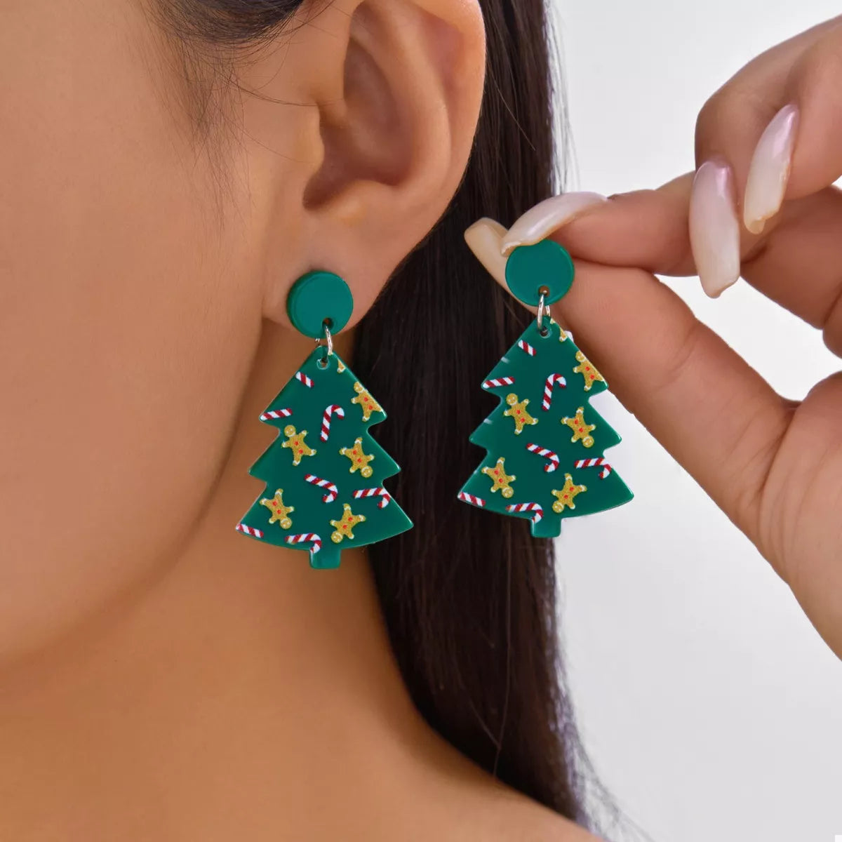 Trendsi Christmas Tree Drop Earrings -