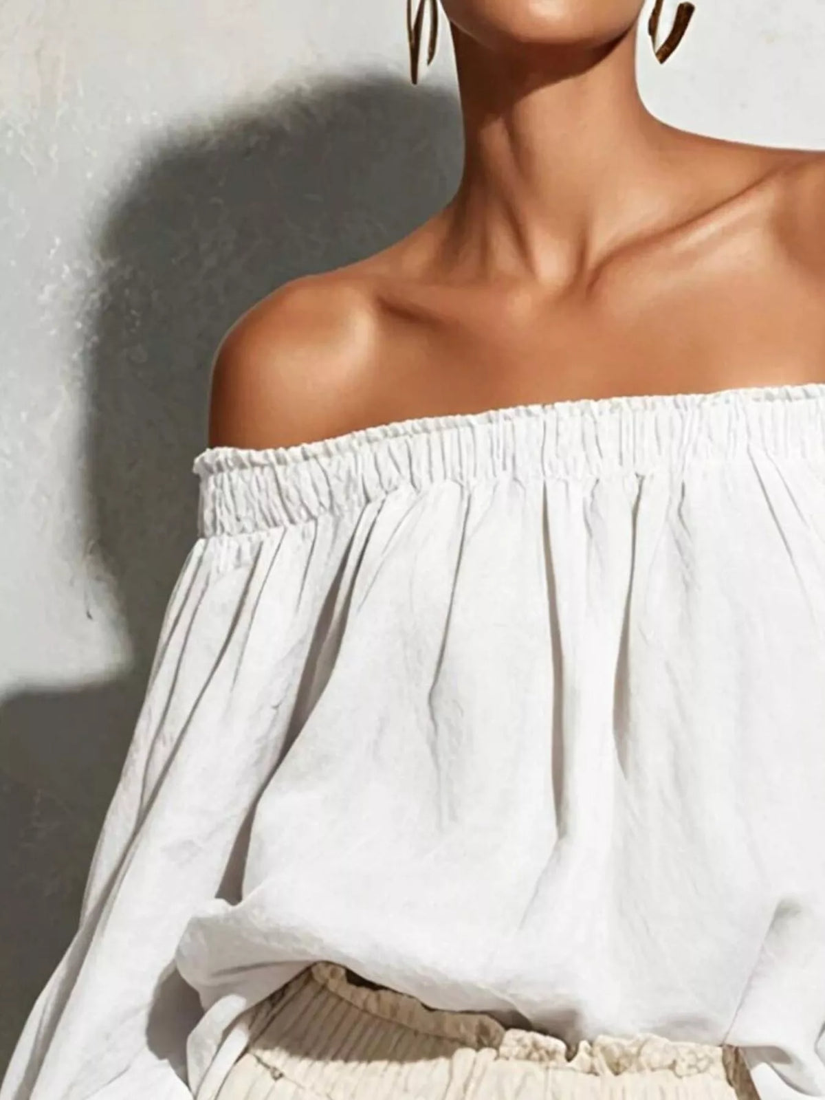 Trendsi Off-Shoulder Long Sleeve Blouse -