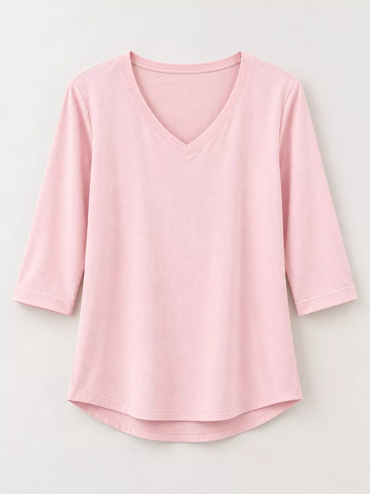 Pink v-neck half sleeve t-shirt