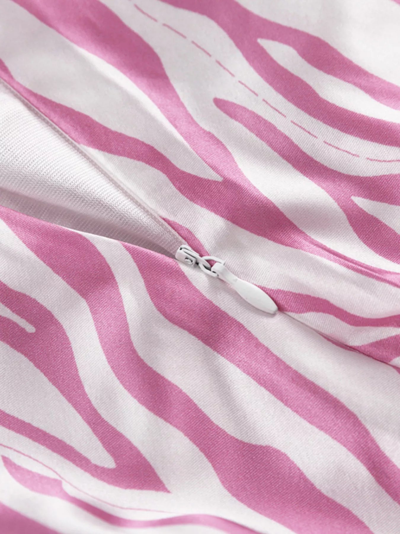 Trendsi Satin Zebra Print Midi Skirt -