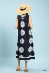 Trendsi Umgee Sleeveless Geometric Midi Dress -