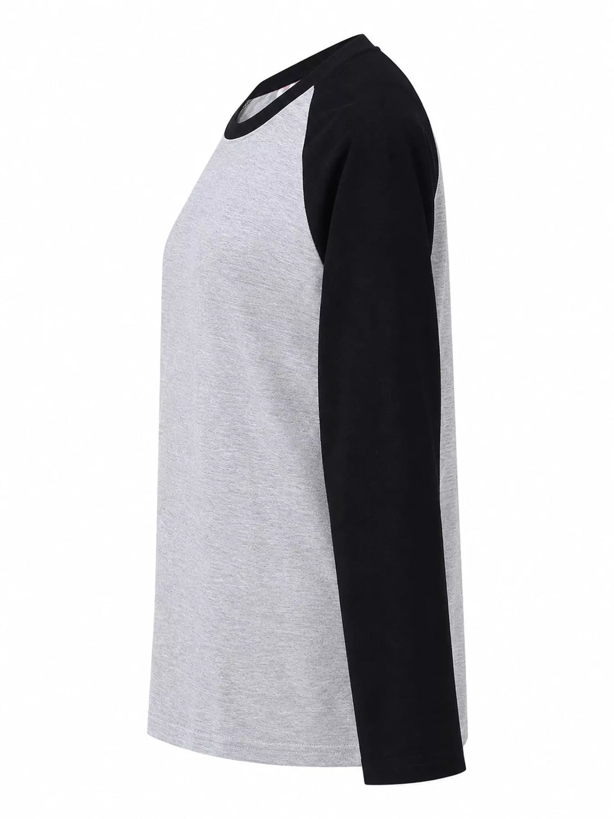 Gray And Black - Black Sleeves contrast raglan long sleeve t-shirt