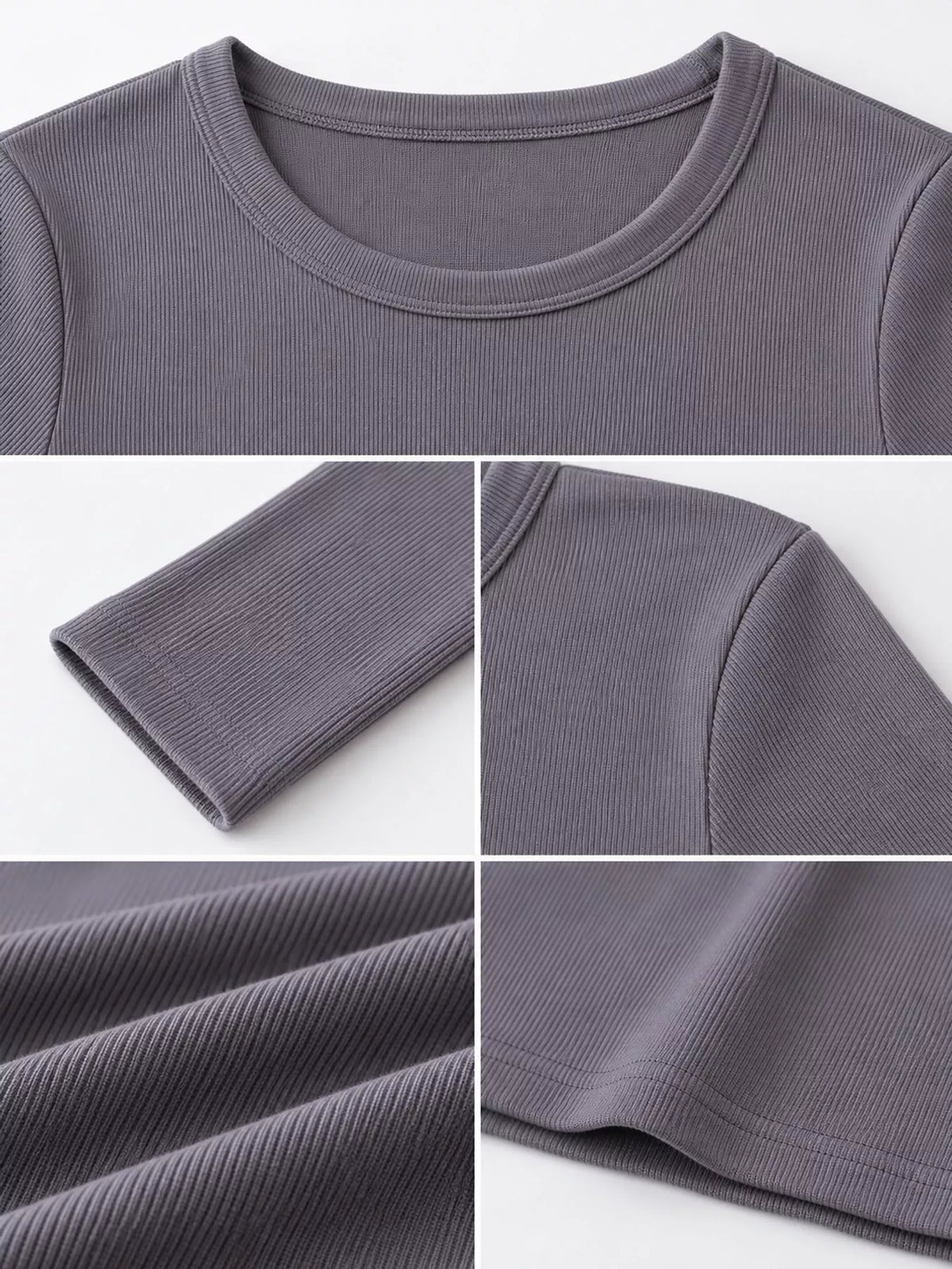 Slim-Fit Long Sleeve Crew Neck T-Shirt — garment construction details